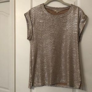 Nordstrom Metallic Gold Top Size Small
